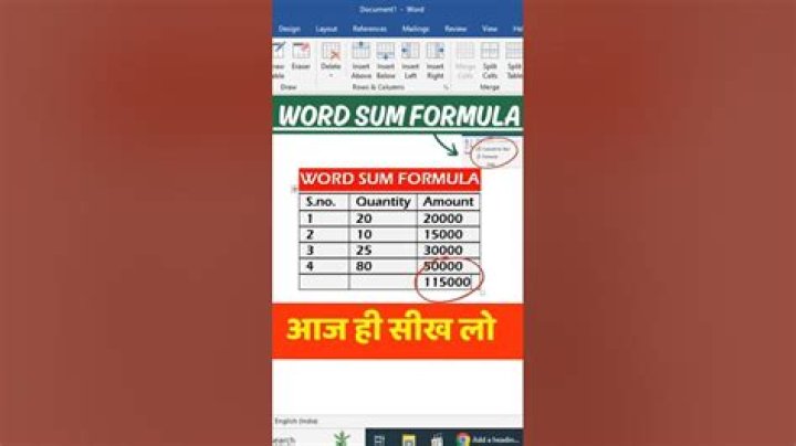 Can you do AutoSum in Word?