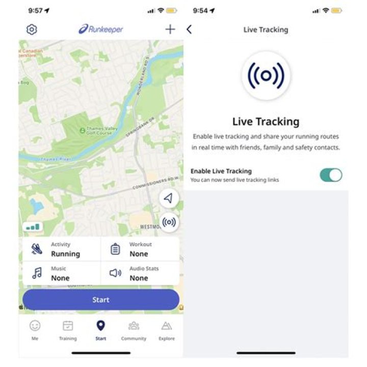 Does Runkeeper have live tracking?