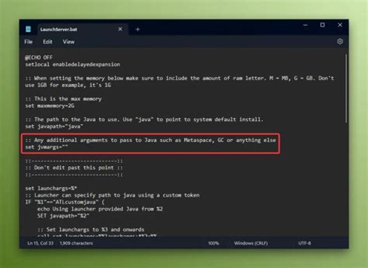 How do I change JVM arguments?
