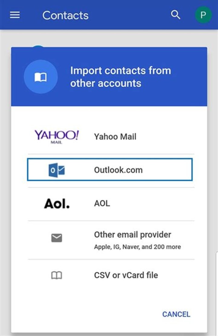 How do I transfer contacts from Outlook to Yahoo?