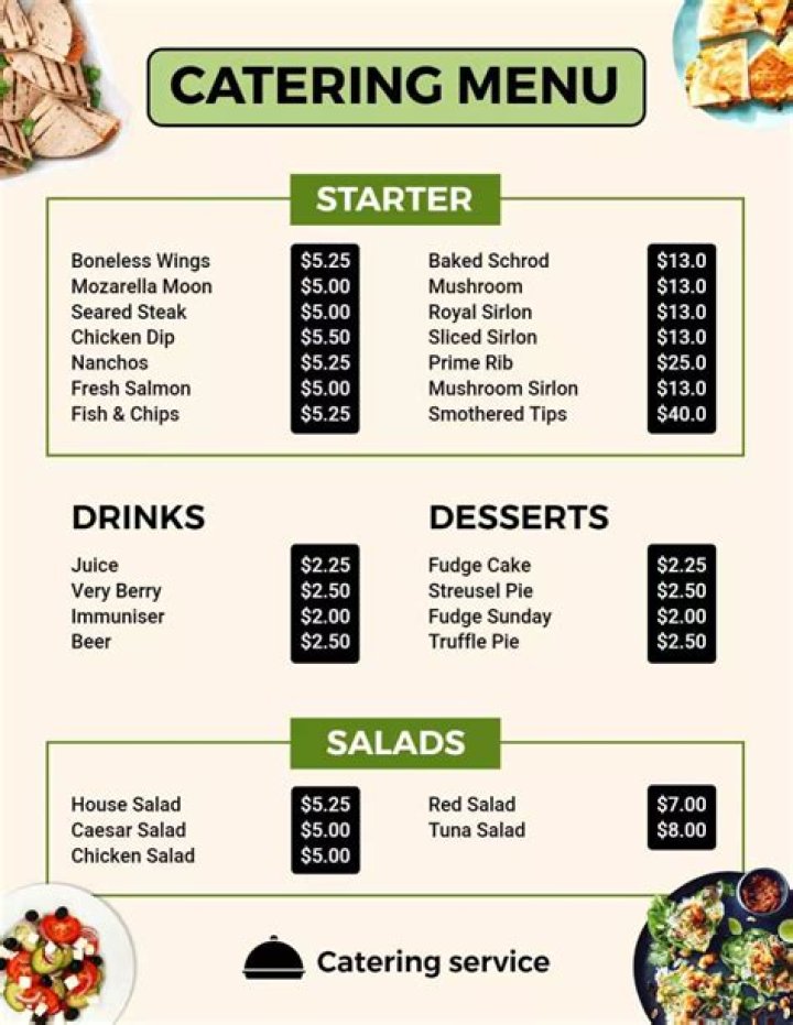 How do you come up with a catering menu?