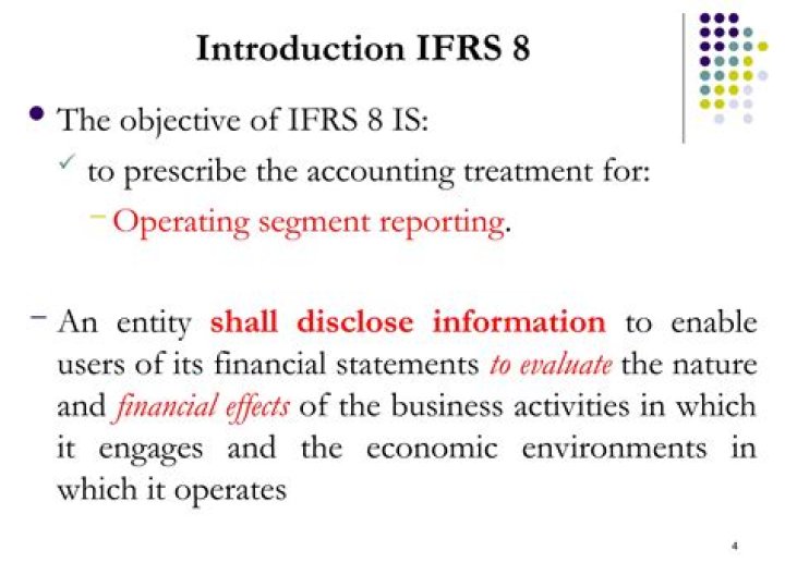 How does the presentation of information required by IFRS 8 operating segments differ from that previously required by IAS 14?