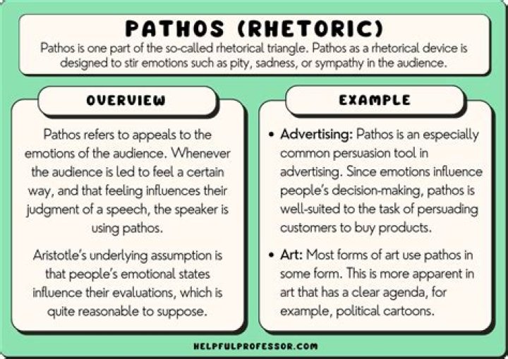 What are 2 examples of pathos?