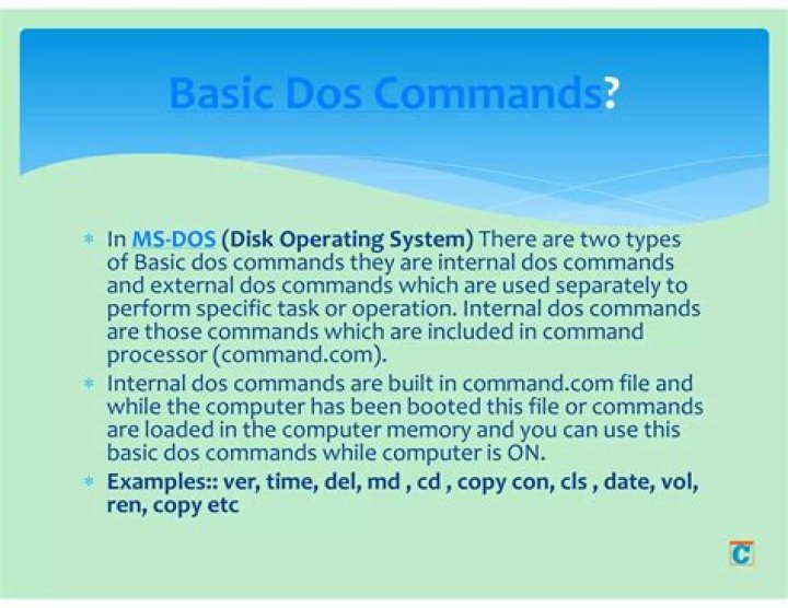 What are the basic DOS commands?