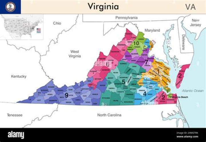 What counties are in District 7 in Virginia?