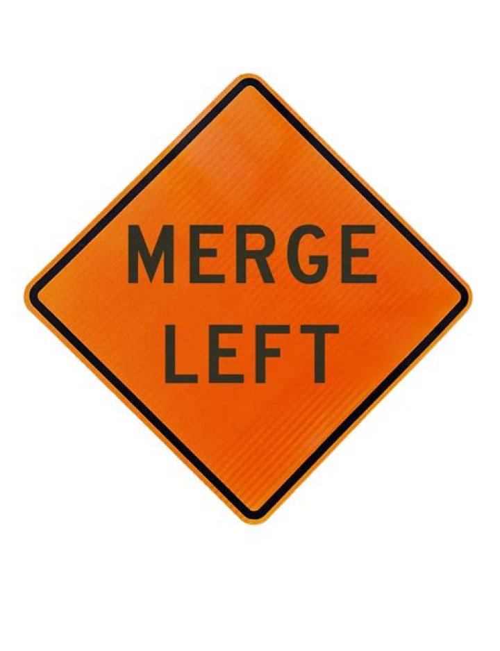 What does the merge left sign mean?