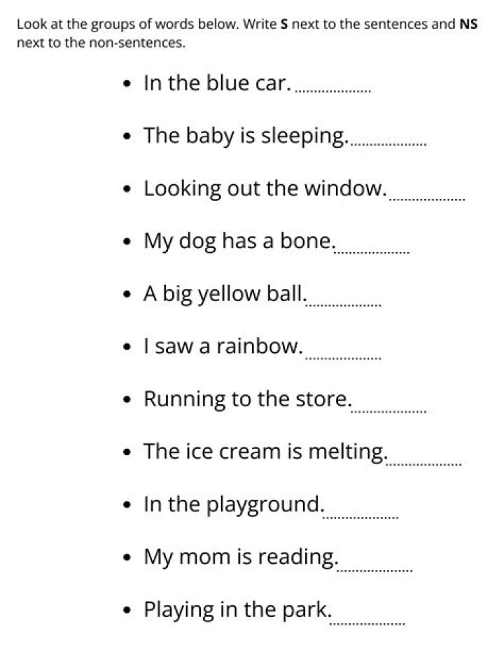 What is sentence for kindergarten?