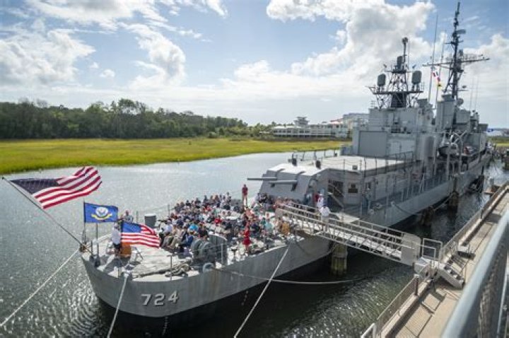 Where are the naval ships in Charleston?