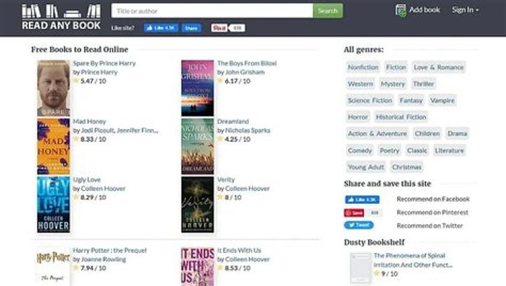 Where can I read fiction books online for free?